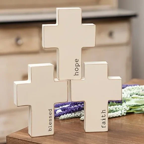 NWT Three Inspirational Wooden Crosses - Picture 1 of 5
